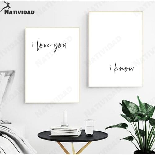 Home Decoration Accessories for Living Room i Love You i Know The Text Poster New Years Message Love Myself Canvas Painting