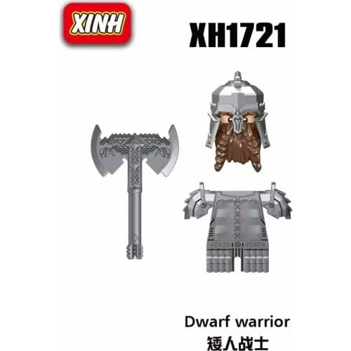 20pcs Medieval Knights Group Building Block Military Dwarf Elves Accessories Warrior Model Parts DIY Toys for Children x0314