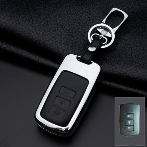 Zilly Car Key Case For Toyota 2012 2013 Camry RAV4 Corolla 2014 2015 3 Buttons Smart Keyless Remote Fob Cover Keychain Holder