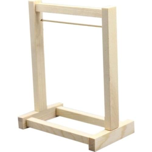 900C Doll Wooden Clothes Rack Garment Organizer Hangers for Dolls Handbag Clothes