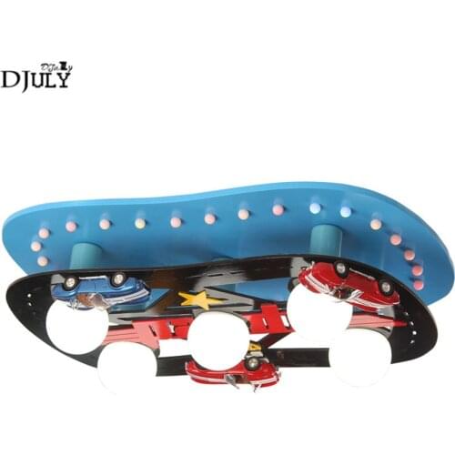 Children bedroom Racing track car wood ceiling lamp kids study led luminaire creative nursery living room indoor light fixtures