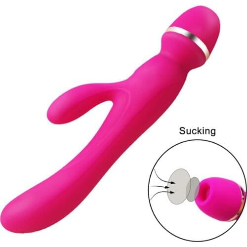 Sucking Dildo Vibrator Breast Massager Sex Toys for Women Clitoris Stimulator AV Magic Wand USB Charge Oral Vaginal Sex Product