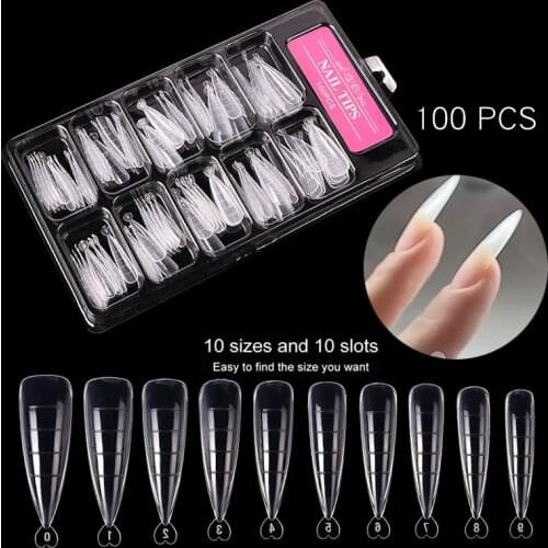 1 Box Quick Building Nail Mold Tips Nail Dual Forms Finger Extension Nail Art UV Extend Gel Nail Extension Tool