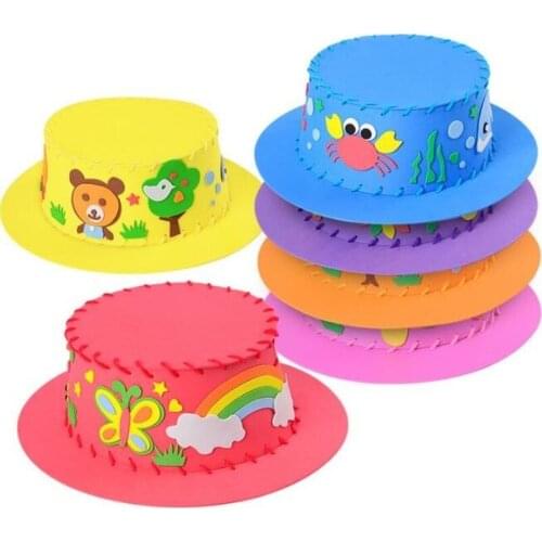 Hand-made 3D EVA Hat Children DIY Handmade Hat Eco-friendly 3D EVA Handmade Craft Gifts Kits DIY Hat Craft Toys for Kids GYH