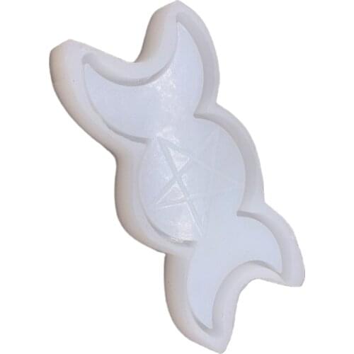 K3ND Star Moon Tray Candlestick Epoxy Resin Mold Candle Holder Plate Silicone Mould