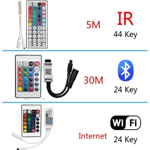 LED RGB RGBW Controller DC 12V 24 Key Wifi Bluetooth Remote 44 key Infrared Controller For SMD 2835 5050 RGB LED Strip Lights