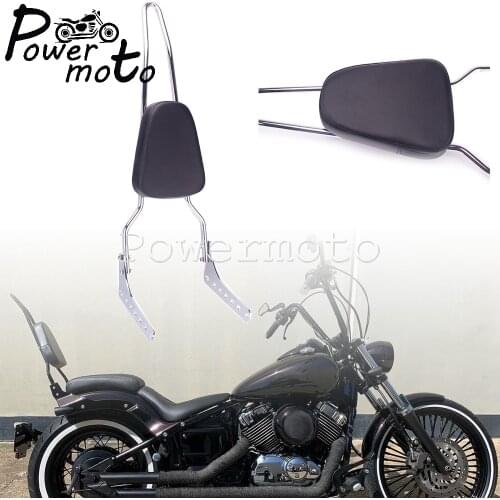 Motorcycle Chrome Sissy Bar Backrest Rear Passenger Leather Cushion Pad For Harley Softail Street Bob FXBB Slim FLSL 2018-2020
