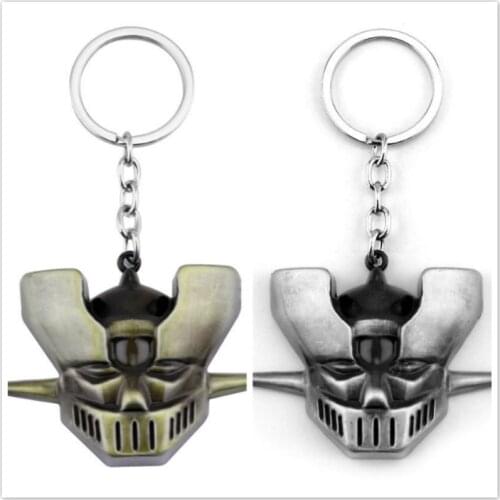 MQCHUN Fashion Anime Mazinger Z Head Keyring Portrait Multicolor Mask Metal Keychain Alloy Chaveiro for Men Women Gift Jewelry-5