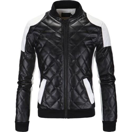 New High quality PU Leather Jacket Men Fashion Patchwork Motorcycle Leather Jacket Europe and America Big Size 5XL Leather Coat