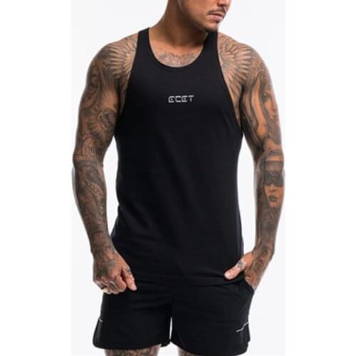 Men Bodybuilding Tank Tops Gym Workout Fitness Sleeveless shirt Running Clothes Stringer Singlet Male Summer Casual Vest