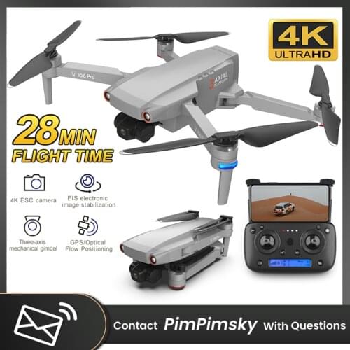 New RC Helicopter LU106 Pro Three-axis Gimbal Brushless GPS 5G Drone With Camera 4K HD WIFI FPV Folding Aerial Quadcopter Toys
