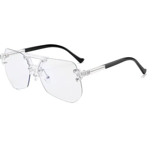 Hot Sell Unisex Unisex Rimless Pilot Blue Light Blocking Glasses Women Men Computer Protective Eyeglasses Fashion Spectacles