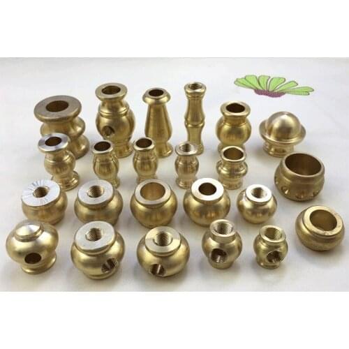 Lighting hollow screw nut bamboo joint connector inner thread head brass joint pin