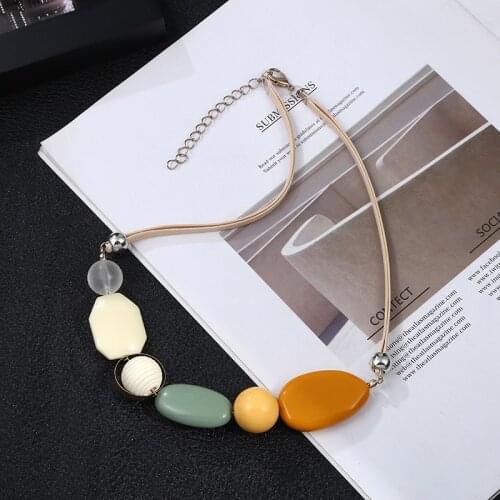Mom Collar Chuncky Necklace Resin Beads Pendant Necklace Charms Western Vintage Jewelry Streetwear Accessories Gifts for Women