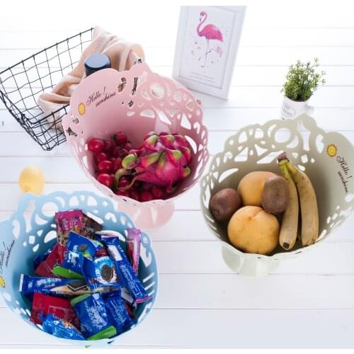 1pc PP Plastic Fruit Tray Storage Box With Base Super Thick Material Shelf With Exquisite Shape