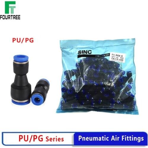 PU /PG Pneumatic Fittings Plastic Connector For Air Hose Tube Push in Straight Gas Quick Connection 4mm 6mm 8mm 10mm 12mm