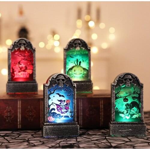 Halloween Tombstone LED Light Ornament 2021 Garden Decor Outdoor Horror House Halloween Party Supplies