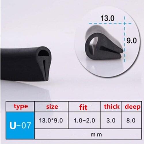 U Channel Rubber Edge Moulding Trim Weather Strip Car Door Protector Edge Guard Rubber Sealing Strip - TYPE 07