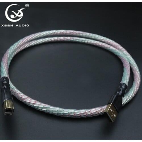Male Type A to Male Type B USB Cable Hifi DAC Data Shield Nordost Valhalla 4 core Conductor OFC Pure Copper USB2.0 USB3.0 Cables