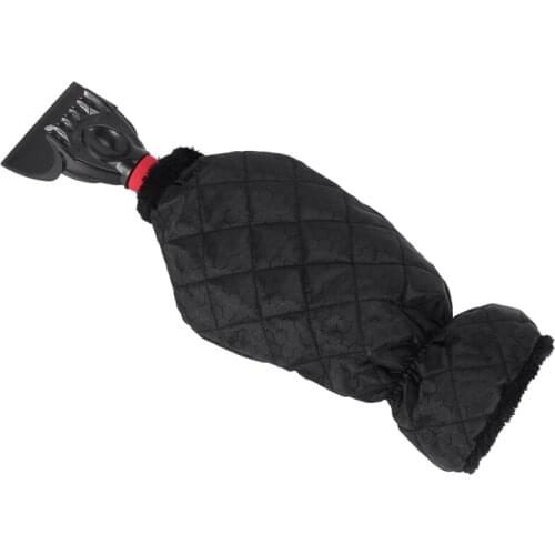 Car Windshield Snow Scraper Mitten with Durable Handle, Waterproof Snow Remover Glove with Warm Thick Soft Fleece
