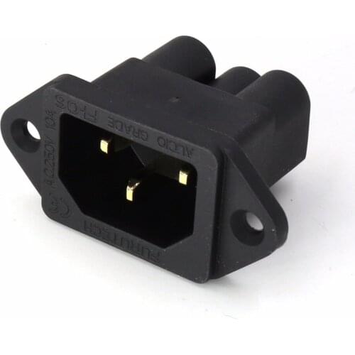 High-quality new products 2pcs AC FI-06(G) IEC Inlet Socket pure copper Gold Plated HIFI Power