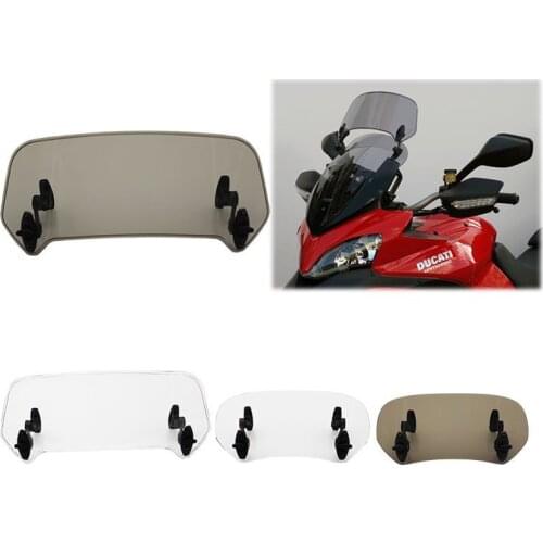 Motorcycle Parts Adjustable Clip On Windshield Extension Spoiler Windscreen Air Deflector For BMW Honda Suzuki Yamaha Kawasaki
