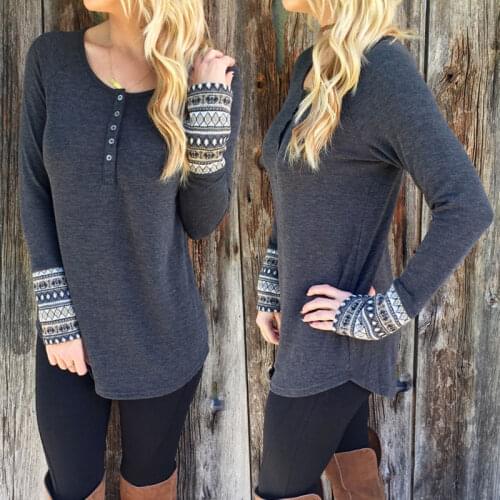 Women Long Sleeve Shirt Round Neck Casual Loose T shirt Solid Spring Autumn Bottom Women Clothing S M L XL