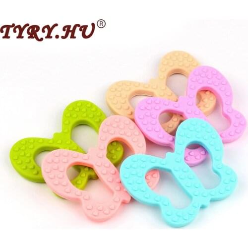 1PC Silicone Butterfly Teether BPA Free Food Grade Baby Teethers Baby Teething Chewed Toys For Nursing Necklace Making