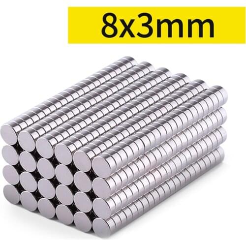 10/20/50/100pcs Neodymium Magnets 8mm x 3mm Round Rare Earth Ring Disk Strong Craft Magnets N35