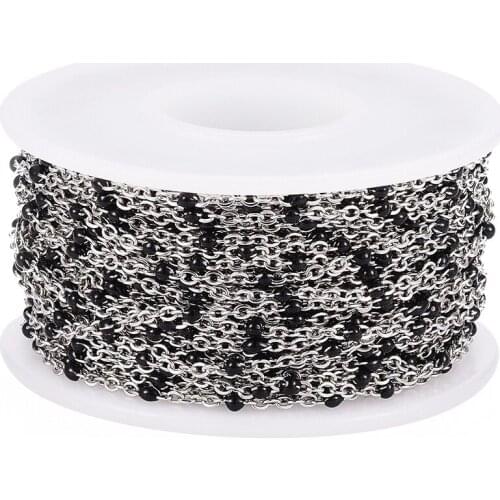 10m/Roll 1.5mm 304 Stainless Steel Enamel Cable Chains Soldered Oval Cable Links Chain For DIY Bracelet Necklace Jewelry Making
