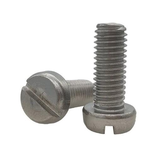 100pcs/lot DIN84 Stainless steel cheese head slotted screw M1.6 M2 M2.5 M3 M3.5