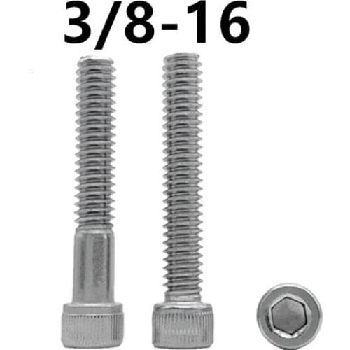 5pcs 3/8-16*2 4 3-1/2 2-1/4 1-3/4 Length 304 Stainless Steel UK BSW Coarse Thread Allen Head Screw Cap Hex Hexagon Socket Bolt