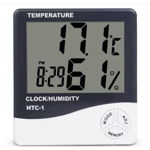 5 in 1 Multi-function Desk LCD Digital Temperature with Alarm Clock Calendar Weather Moisture Meter