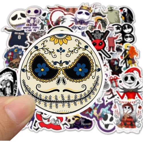 50Pcs Terror Series Graffiti Skeleton Stickers For Doodle Suitcase Laptop Car Motorcycle Scrapbooking Skateboard Sticker