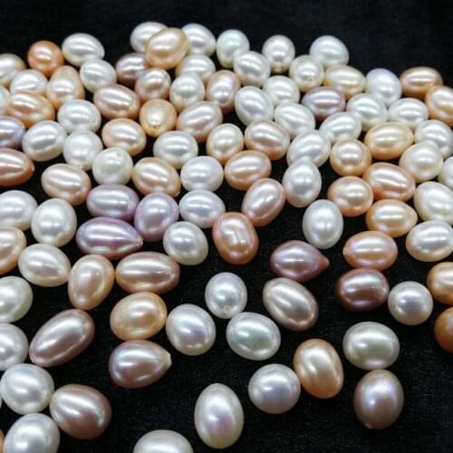 AAA wholesale 7-8mm multicolor half drilled drop freshwater pearl 50 pcs