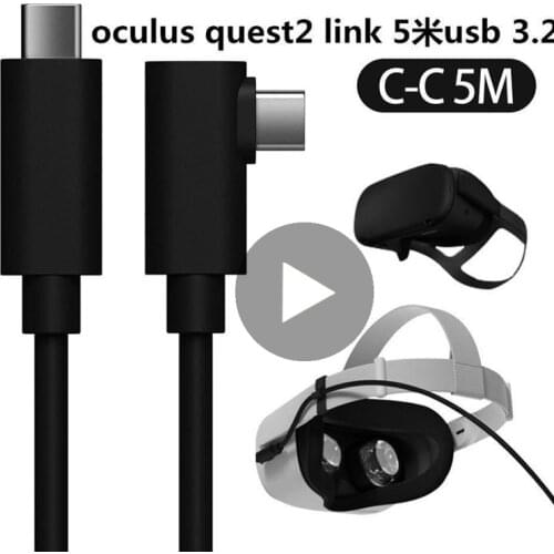 For Quest2 Oculus Quest 2 Link Cable Accessories USB Type C To Type C 5M Smart 3D VR Glasses Virtual Reality Helmet Auto Headset
