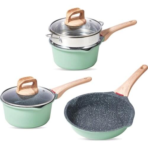 Schnesland Nonstick Saucepan with Glass Lid-Multipurpose Use for Home Kitchen or Restaurant