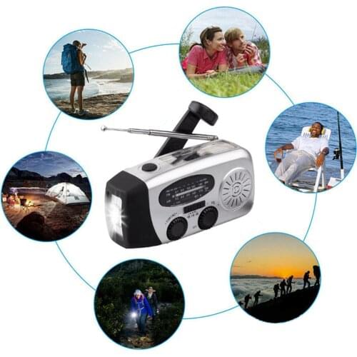 Emergency Radio,600mAh Hand Crank Solar Weather Radio,NOAA/AM/FM Portable Radio with LED Flashlight USB Cell Phone Power Charger