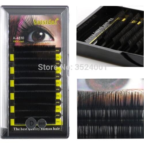 Free Shipping! Wholesale!10 x D curl 0.10 8mm,10mm,12mm 12 strips false eyelashes eyelash extension