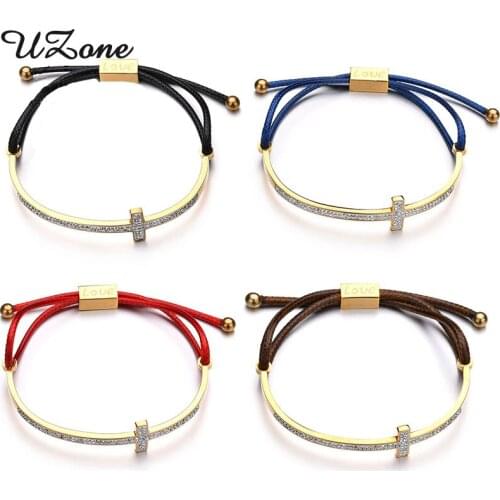 Uzone Cross Bracelet Handmade Jewelry Multi-color Rope Love Adjustable String Bracelet For Women Children