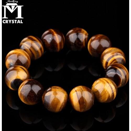 14mm Natural Tigereye healing crystal Quartz Stone Streche Hand decoration Elastic Cord Pulserase Jewelry Beads man woman Gift