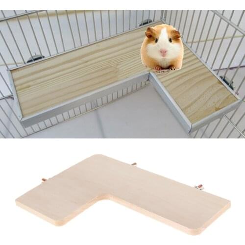 Wooden Hamster Springboard Squirral Platform Guinea Pig Toys Cage Accessories