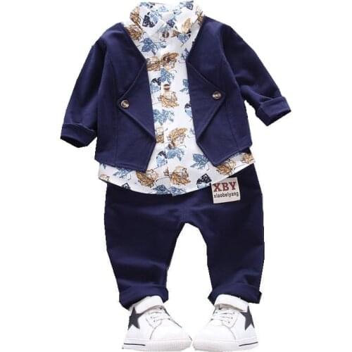 Children Fashion Clothing Autumn Baby Boys Clothes Suit Infant Cotton Shirt Pants 2Pcs Toddler Gentleman Costume Kids Tracksuits