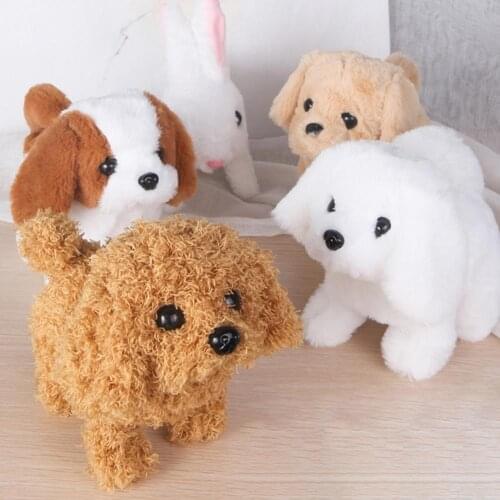 Electric Plush Simulation Display Mold Teddy Corgi Dog Rabbit Tail Wagging Ass Shaking Toy Robot for Children Interesting Gifts
