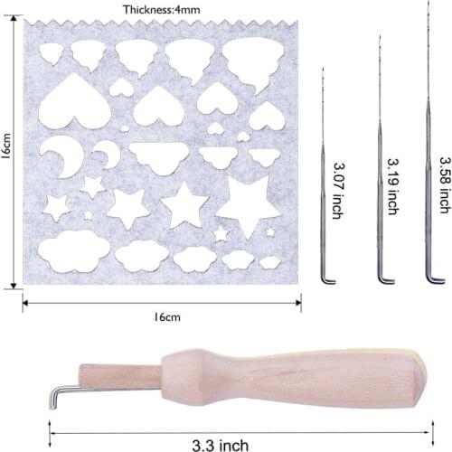 LMDZ 7Pcs Wool Felt Mold Needle Felting DIY Craft Stencil Applique Mold Accessories Felt Starter Kit Pattern Woolcraft