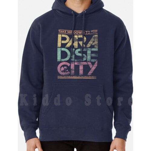 Paradise City hoodie long sleeve Los Angeles Usa America Califronia Music Band Guitar Metal Punk Guns