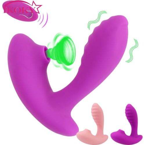 Clitoris Vagina G spot Stimulation 2 in1 Remote Control Sex Toys for Woman Vagina Sucking Vibrator 10 Speed Nipple Sucker