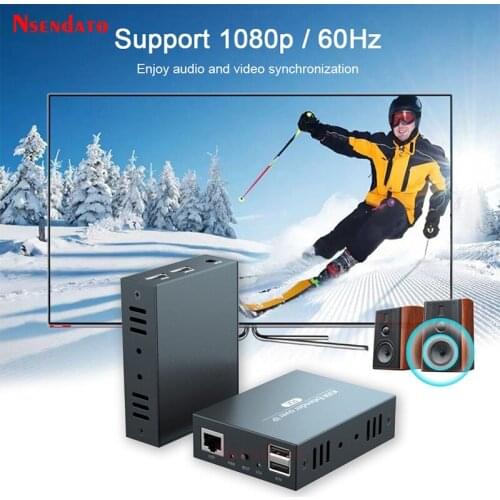 HD KVM USB Extender 60Hz 200M over RJ45 IP Network Ethernet KVM Switcher Extender CAT5 6 By UTP STP For Mouse keyboard Monitor