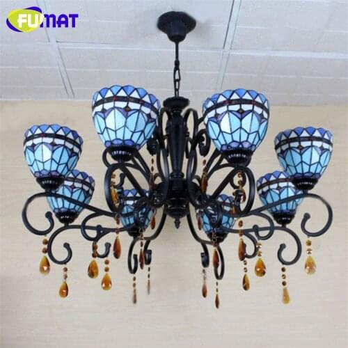 FUMAT Chandelier Baroque Chandelier European Vintage Classical Glass Hanging Light Lamp for Bar Restaurant Living Room Villa