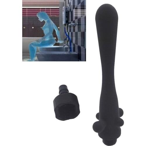CamaTech Anal Douche Nozzle Tip Anus Vagina Cleaning Head Soft Silicone Enema Syringe Parts Butt Plug Shower Enema Attachment
